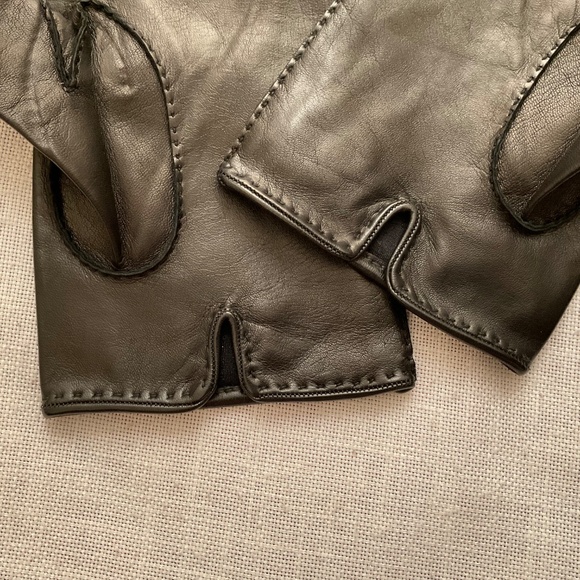 Coach Black Soft Leather Silk Lining Men’s Gloves Size L Made in Italy NEW - Picture 5 of 10